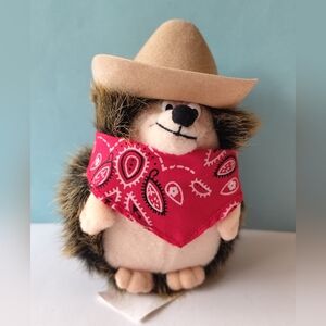 3/$20💗Purdy's Cowboy Hedgehog Plush with Red Bandana